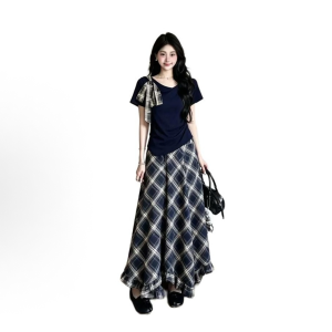 Chic, niche-style Korean-French vintage off-shoulder summer dress