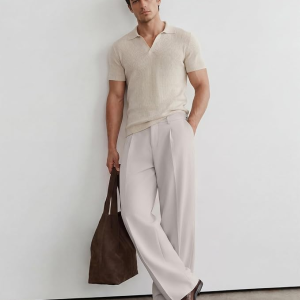 Susclude Mens Casual Dress Pants Pleated Old Money Wide Leg Baggy Pants Fall Relaxed Fit Slacks Work Trousers