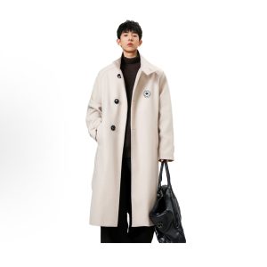 Trendy, Fashionable, Versatile Stand-Collar Wool Mid-Length Loose-Fit Coat for Young Adults, Students, and Teens—Perfect for Everyday Wear in a Relaxed, Casual Style
