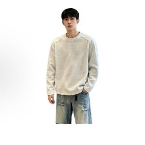 Cool and Edgy, Sophisticated Style: Straight-Shouldered, Structured, Boxy, Short-Sleeved, Summer Niche Henry-Neck Men's Short-Sleeved Minimalist Polo Shirt